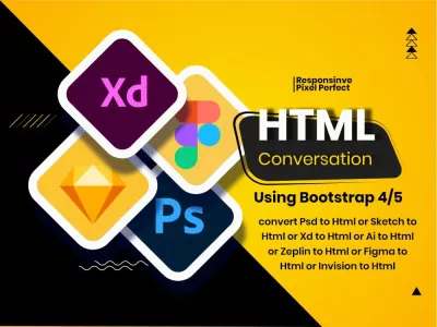 do responsive HTML using bootstrap from PSD, XD,SKETCH, INVISION